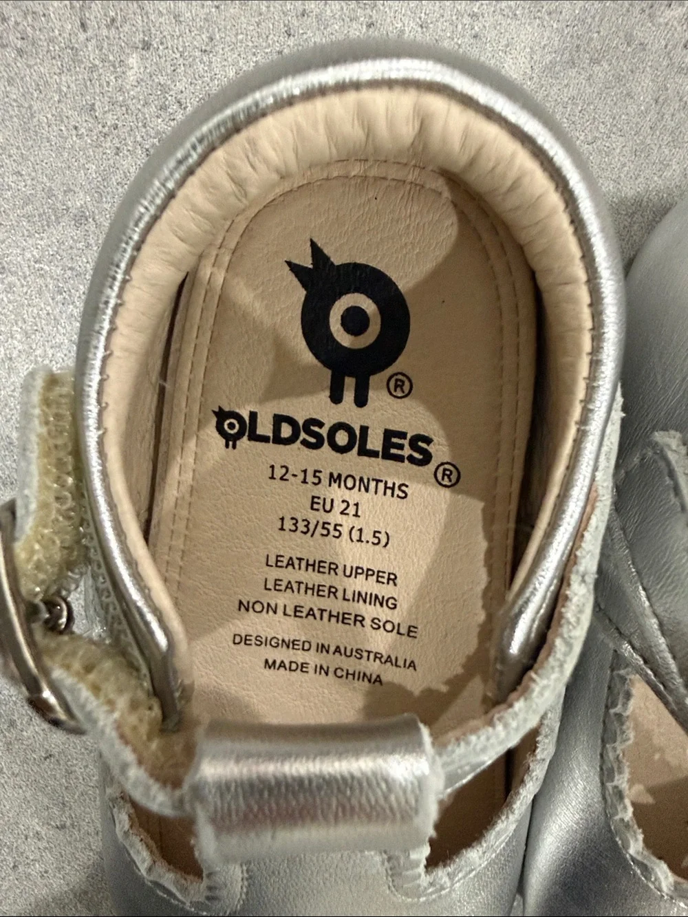 Old Soles Silver T-Strap Mary Jane Baby Shoes